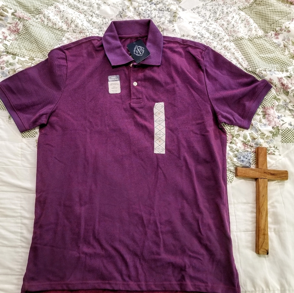 NWT St. John's Bay Mens Purple Polo Size M - Picture 2 of 5